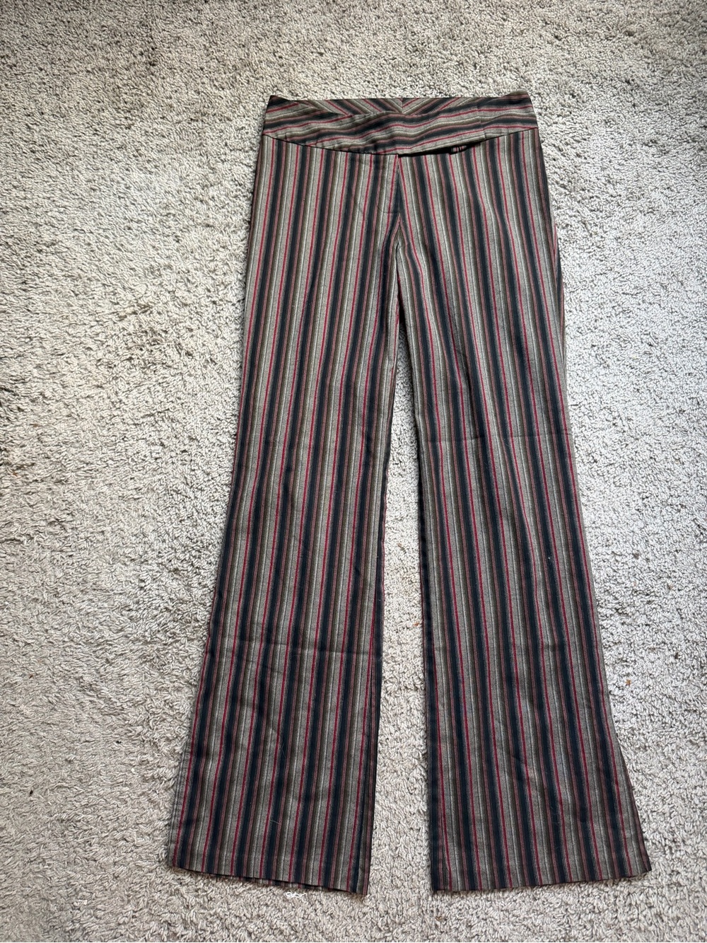 Vintage Striped Wide-Leg Women's Pants in Multi-Color
